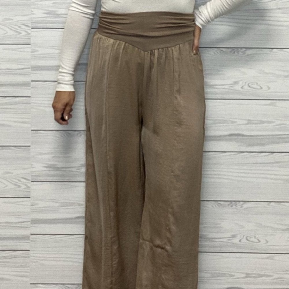 Wide Leg Pants - Taupe - Picture 2 of 3